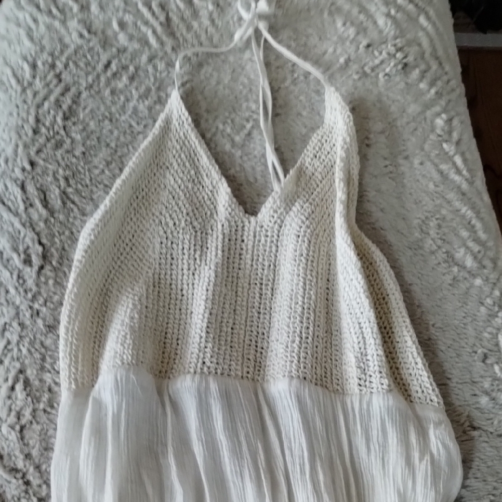 Say What? White Dress with Crochet Detail - Picture 14 of 14